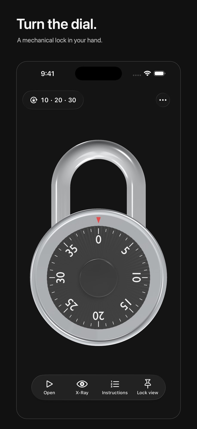 Turn the dial. A mechanical lock in your hand.