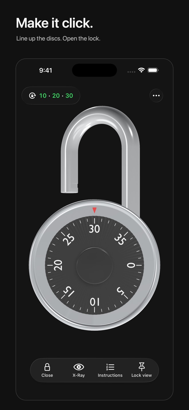 Line up the discs and open the lock.